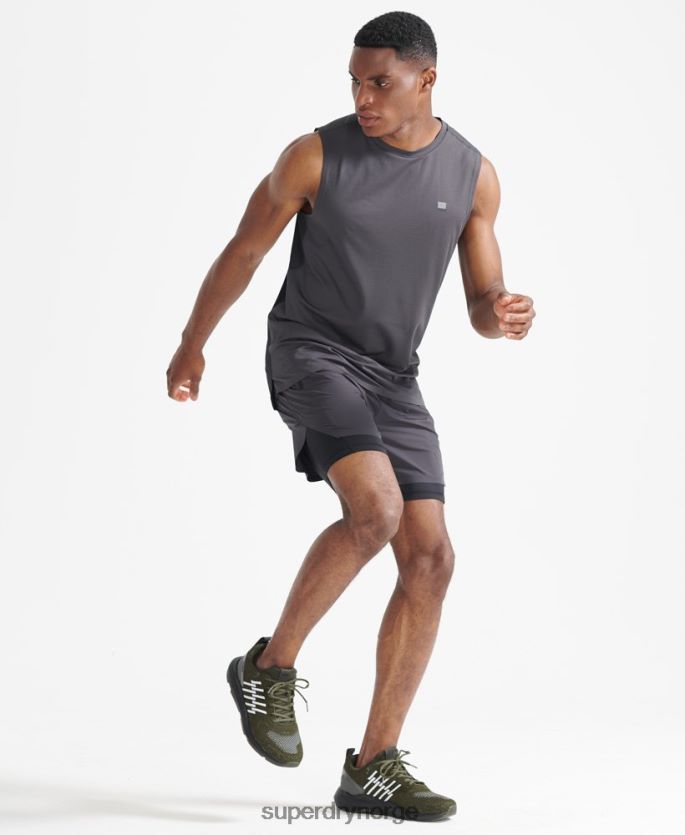 Superdry mørk grå klær 86P46D1434 togvest topp menn