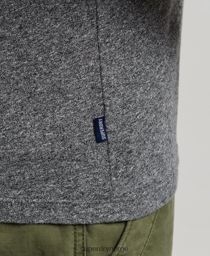 Superdry mørk grå klær 86P46D1502 vintage logovest topp i økologisk bomull menn