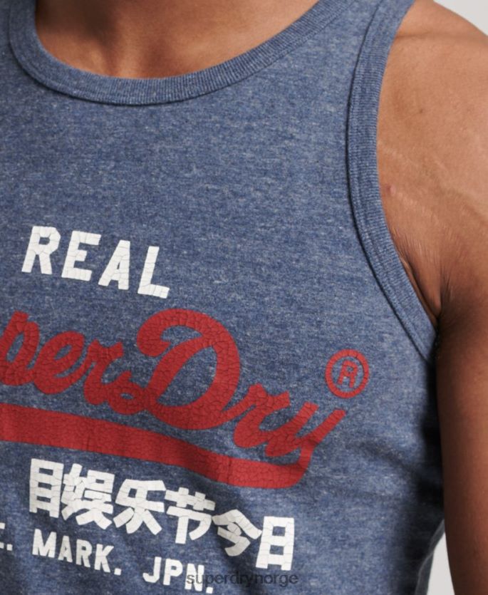 Superdry marinen klær 86P46D1444 vintage logo heritage vest topp menn