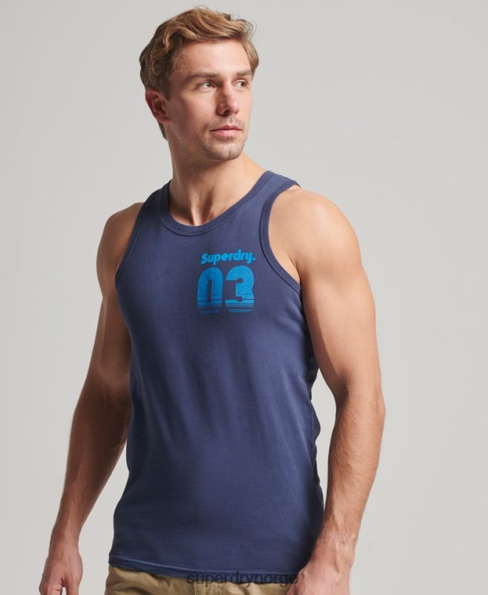 Superdry marinen klær 86P46D1503 vintage terreng klassisk vest topp menn