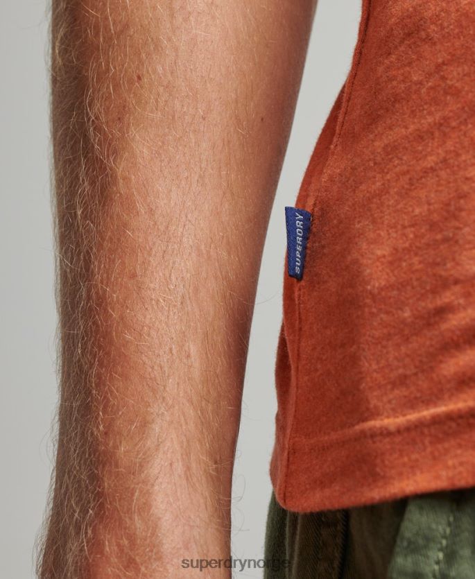 Superdry oransje klær 86P46D1511 vintage logovest topp i økologisk bomull menn
