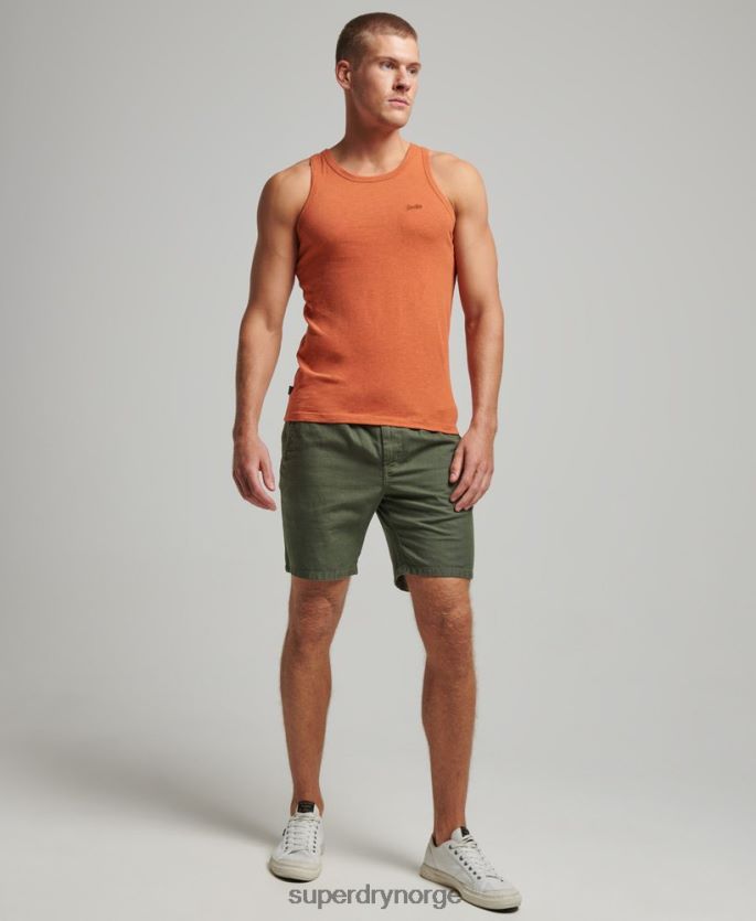 Superdry oransje klær 86P46D1511 vintage logovest topp i økologisk bomull menn