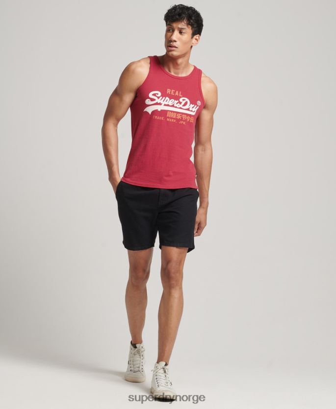Superdry rød klær 86P46D1448 vintage logo heritage vest topp menn