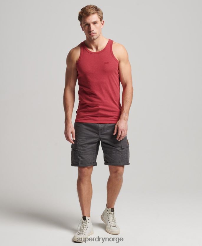 Superdry rød klær 86P46D1490 vintage logovest topp i økologisk bomull menn