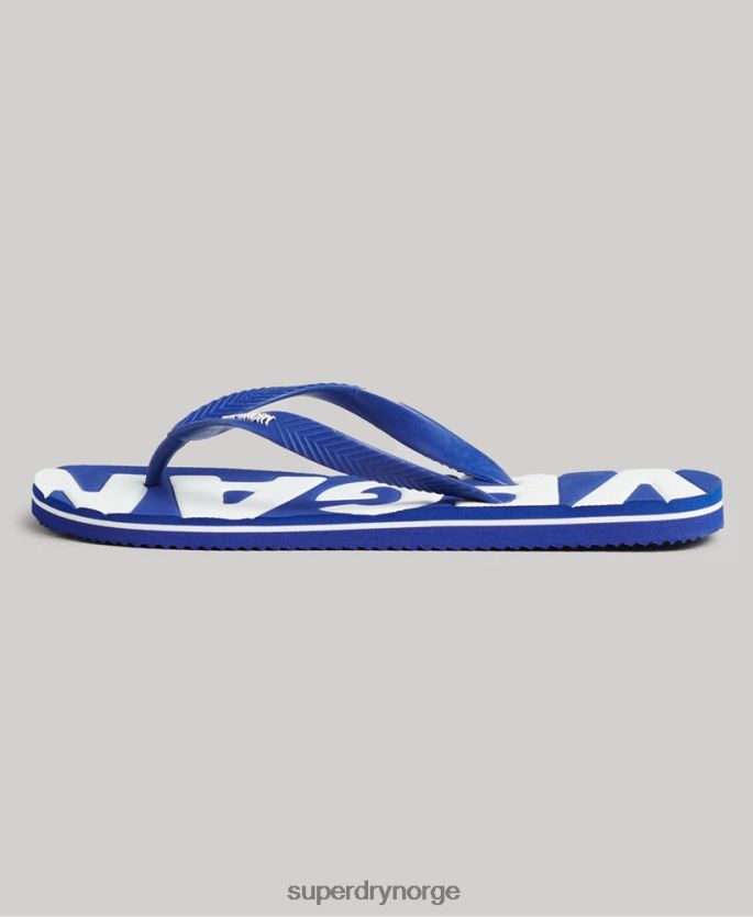 Superdry blå sko 86P46D1921 vintage veganske klassiske flip flops menn
