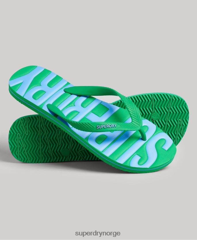 Superdry grønn sko 86P46D118 veganske flip flops menn