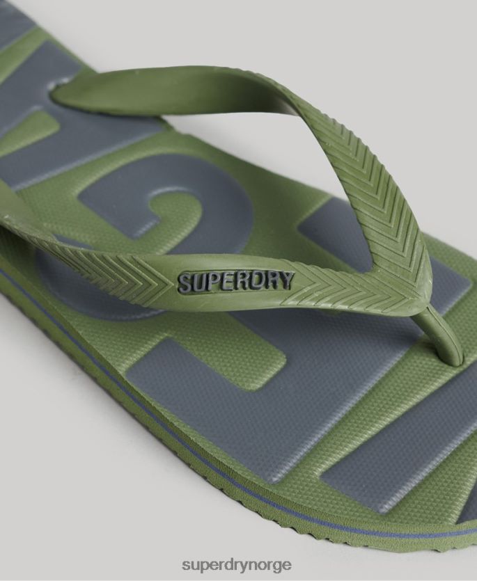 Superdry kaki sko 86P46D1918 vintage veganske klassiske flip flops menn