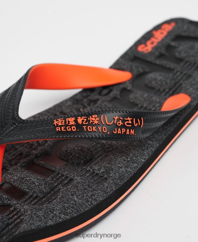 Superdry mørk grå sko 86P46D1947 viktige flip flops med logo menn