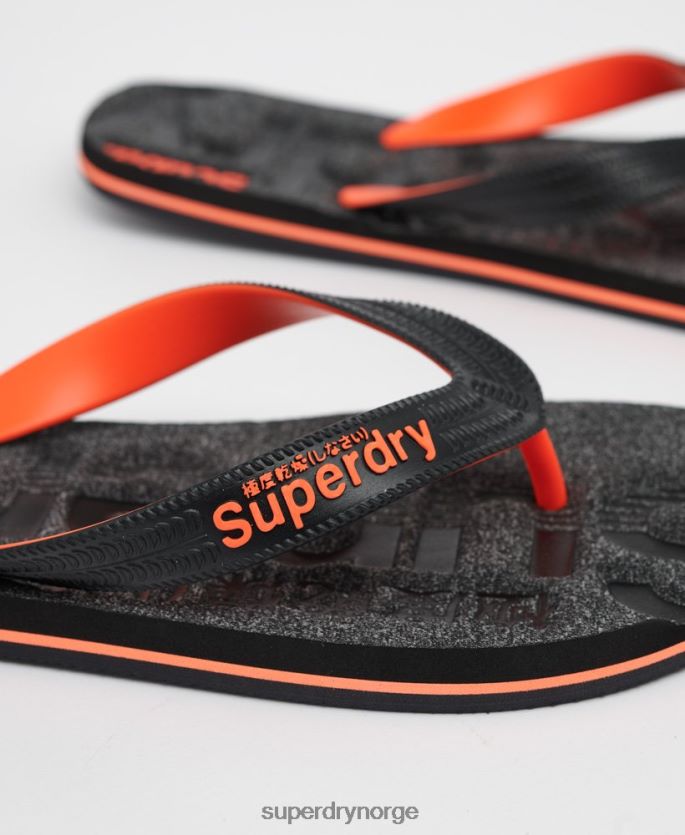 Superdry mørk grå sko 86P46D1947 viktige flip flops med logo menn