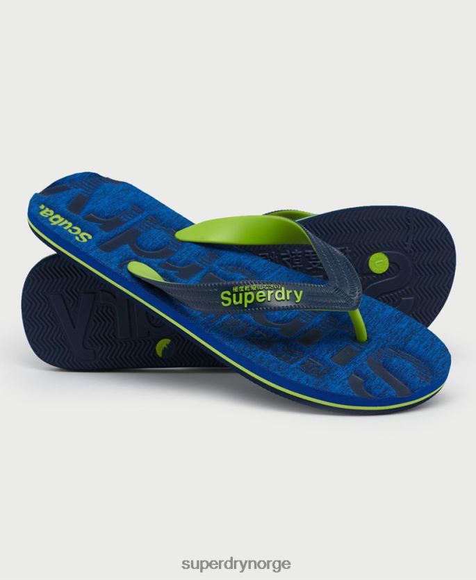 Superdry mørke blå sko 86P46D1929 viktige flip flops med logo menn