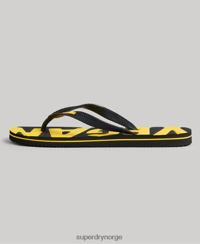 Superdry svart sko 86P46D1923 vintage veganske klassiske flip flops menn