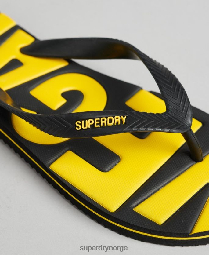 Superdry svart sko 86P46D1923 vintage veganske klassiske flip flops menn