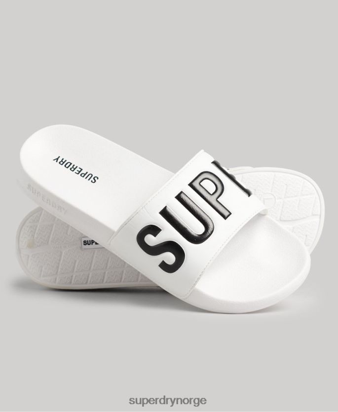 Superdry hvit sko 86P46D1890 kjernebassengglidere menn
