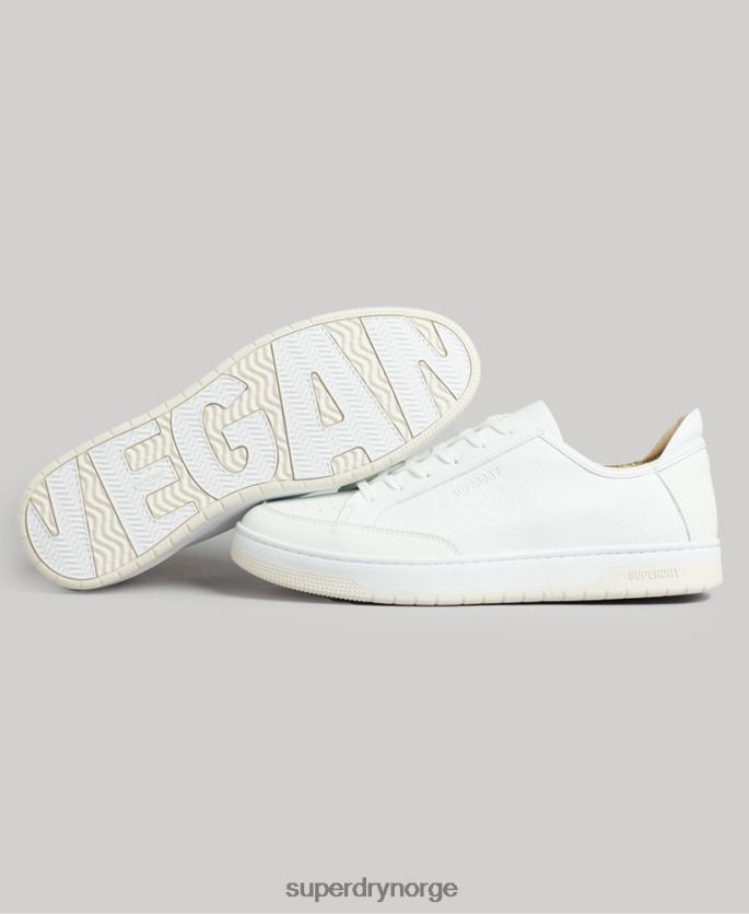 Superdry hvit sko 86P46D1897 vegansk basket low top joggesko menn