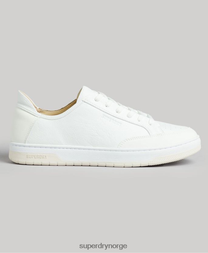 Superdry hvit sko 86P46D1897 vegansk basket low top joggesko menn