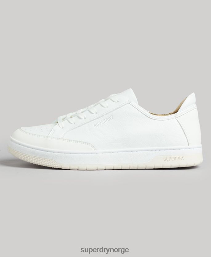 Superdry hvit sko 86P46D1897 vegansk basket low top joggesko menn