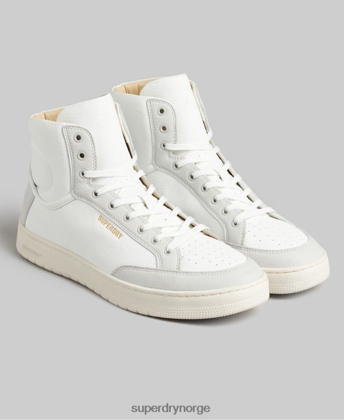 Superdry hvit sko 86P46D1909 vintage veganske høysko med kurv menn