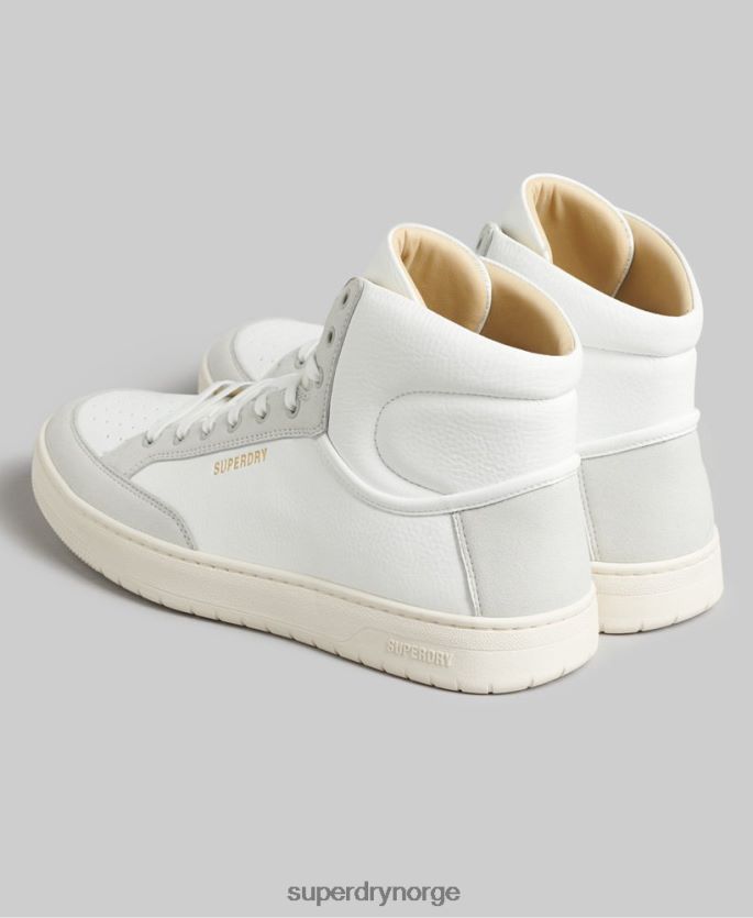 Superdry hvit sko 86P46D1909 vintage veganske høysko med kurv menn