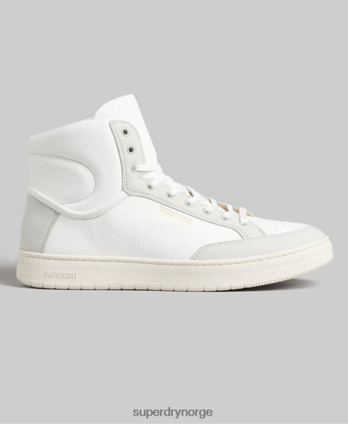 Superdry hvit sko 86P46D1909 vintage veganske høysko med kurv menn