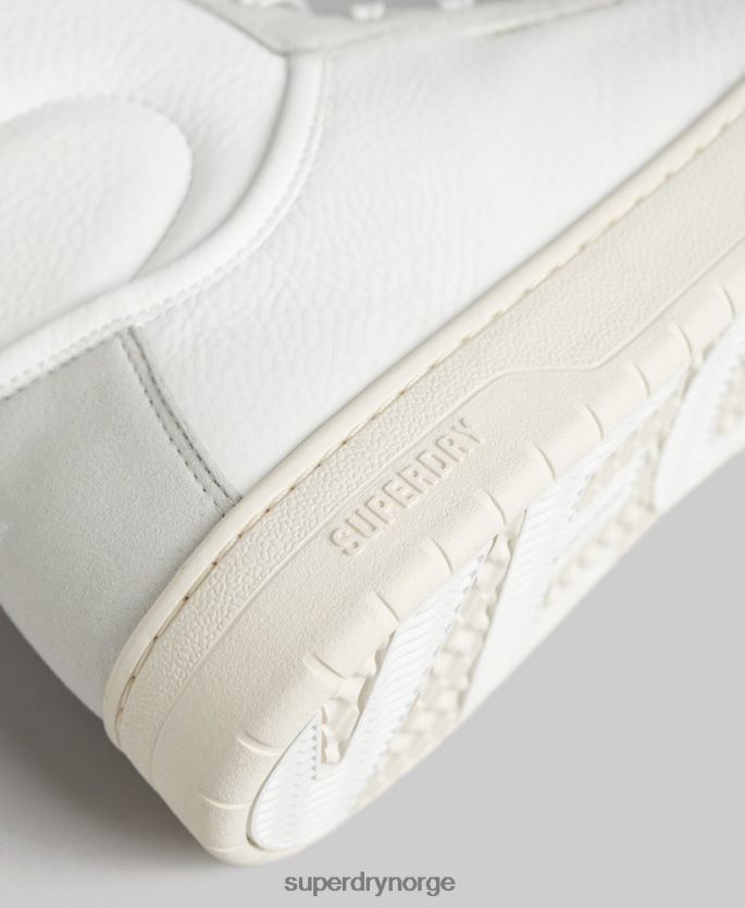 Superdry hvit sko 86P46D1909 vintage veganske høysko med kurv menn