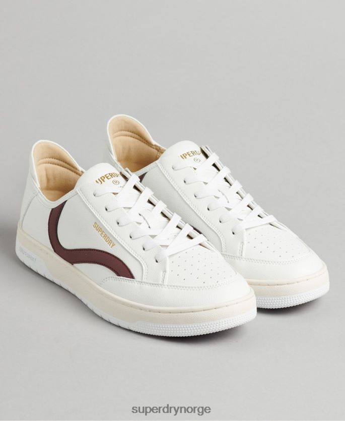 Superdry hvit sko 86P46D1911 vegansk basket low top joggesko menn