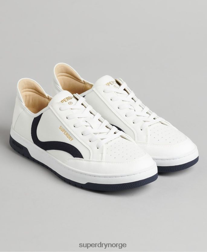 Superdry hvit sko 86P46D1950 vegansk basket low top joggesko menn