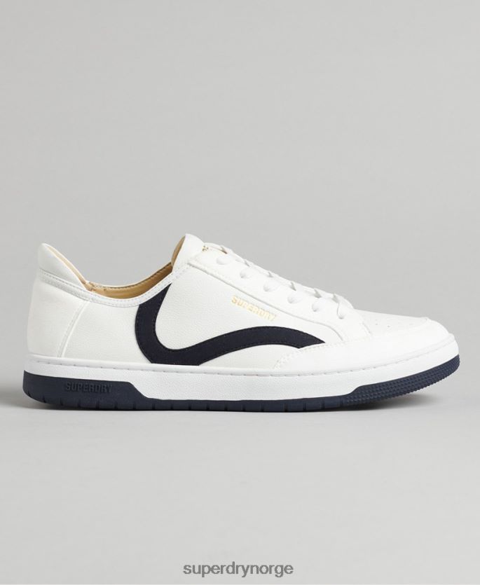 Superdry hvit sko 86P46D1950 vegansk basket low top joggesko menn