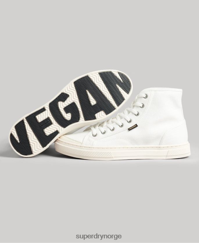 Superdry krem sko 86P46D1898 veganske lerretssko med høy topp menn