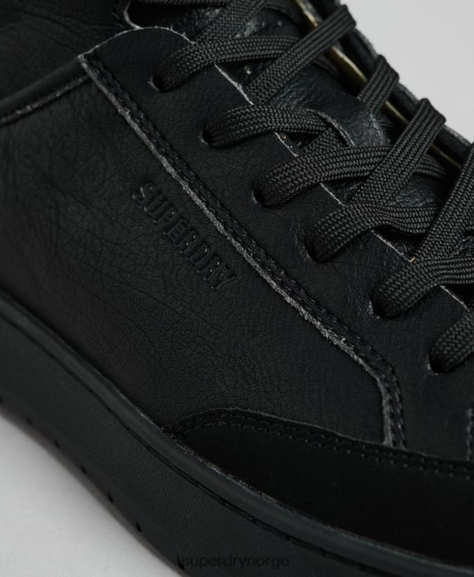 Superdry svart sko 86P46D1914 vintage veganske høysko med kurv menn