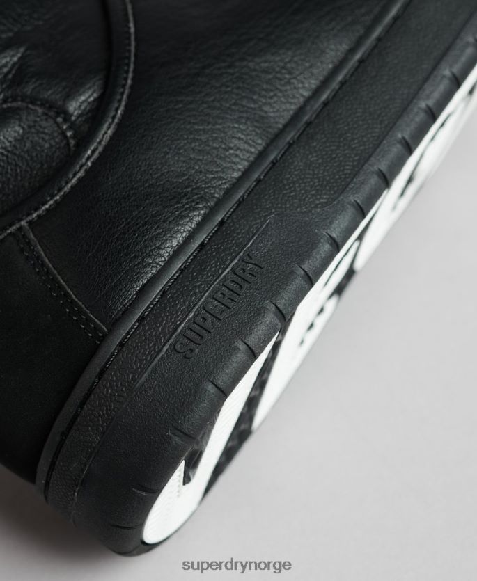 Superdry svart sko 86P46D1914 vintage veganske høysko med kurv menn