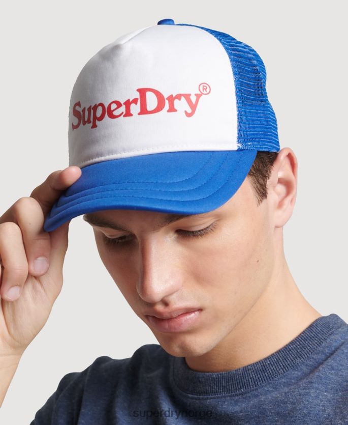Superdry blå tilbehør 86P46D6378 vintage grafisk trucker cap menn