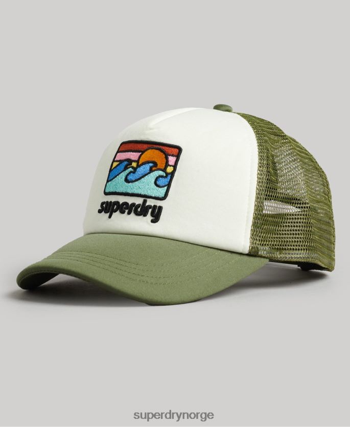 Superdry grønn tilbehør 86P46D1646 vintage trucker cap menn