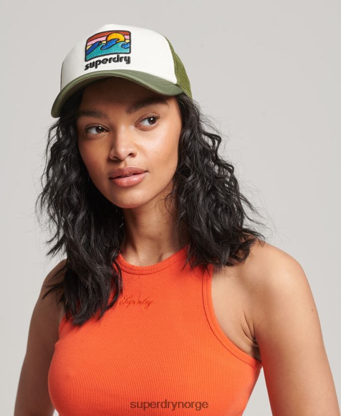 Superdry grønn tilbehør 86P46D1646 vintage trucker cap menn