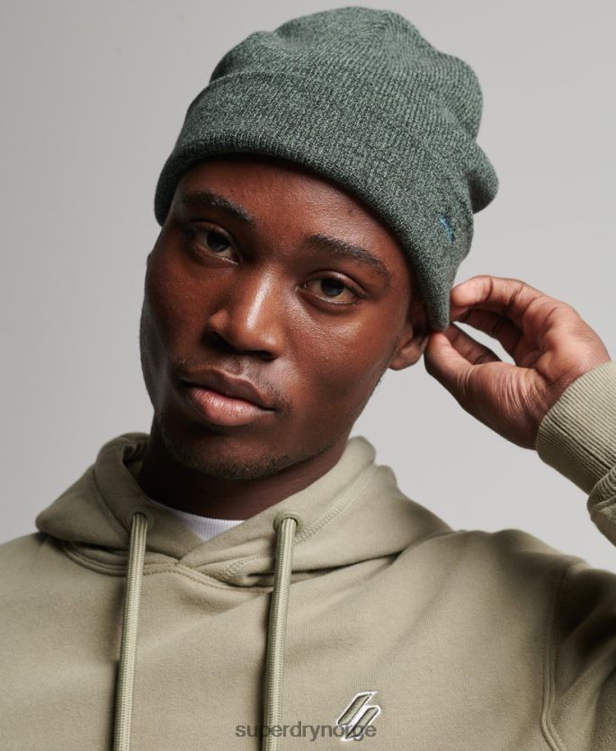 Superdry grønn tilbehør 86P46D1701 organisk bomull oransje etikett vintage logo lue menn