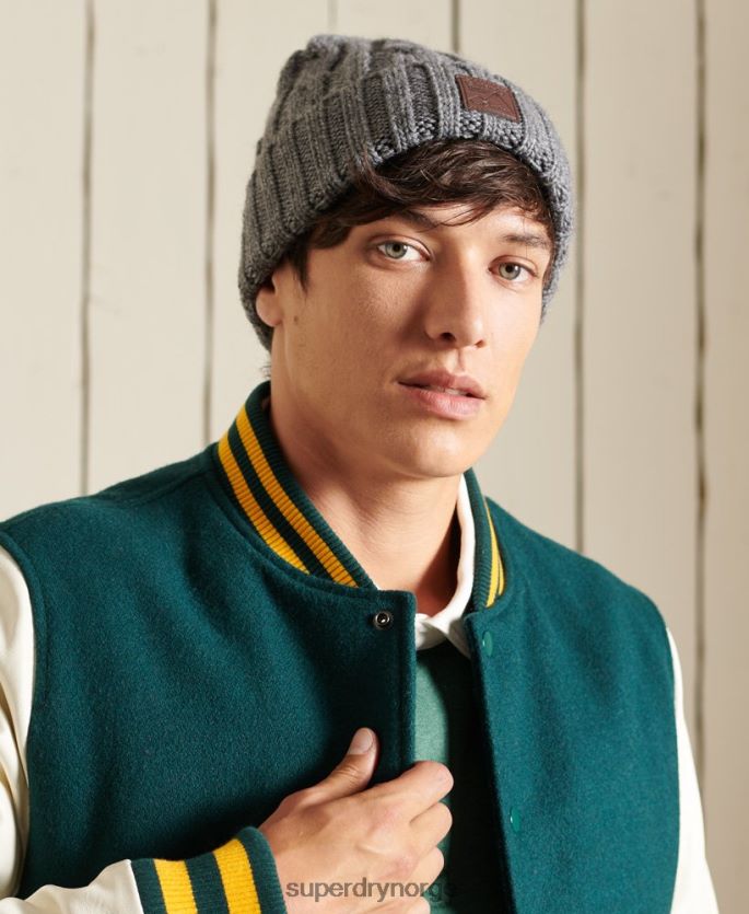 Superdry grå tilbehør 86P46D1814 tråler kabel lue menn