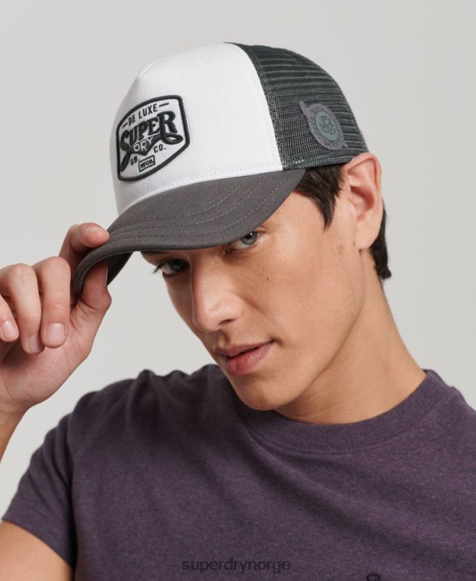 Superdry hvit tilbehør 86P46D1594 klassisk trucker cap menn