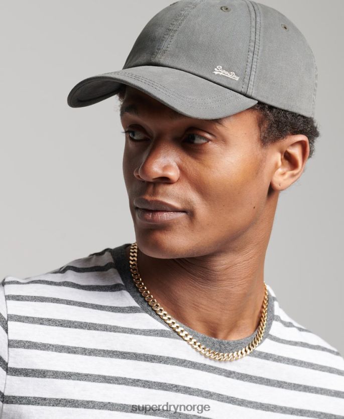 Superdry mørk grå tilbehør 86P46D1641 vintage brodert caps menn
