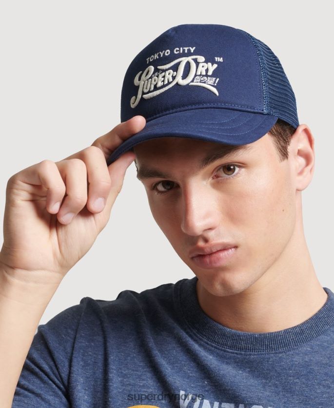 Superdry mørke blå tilbehør 86P46D1735 klassisk trucker cap menn