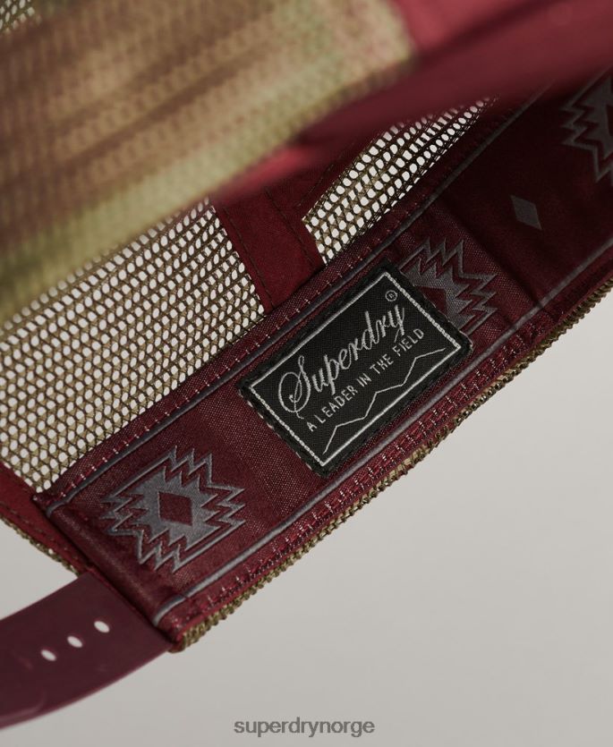 Superdry rød tilbehør 86P46D1630 Markør Trucker Cap menn