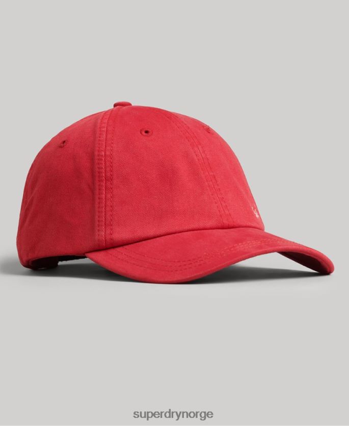 Superdry rød tilbehør 86P46D1644 vintage brodert caps menn