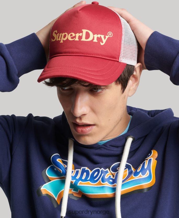 Superdry rød tilbehør 86P46D6367 vintage grafisk trucker cap menn