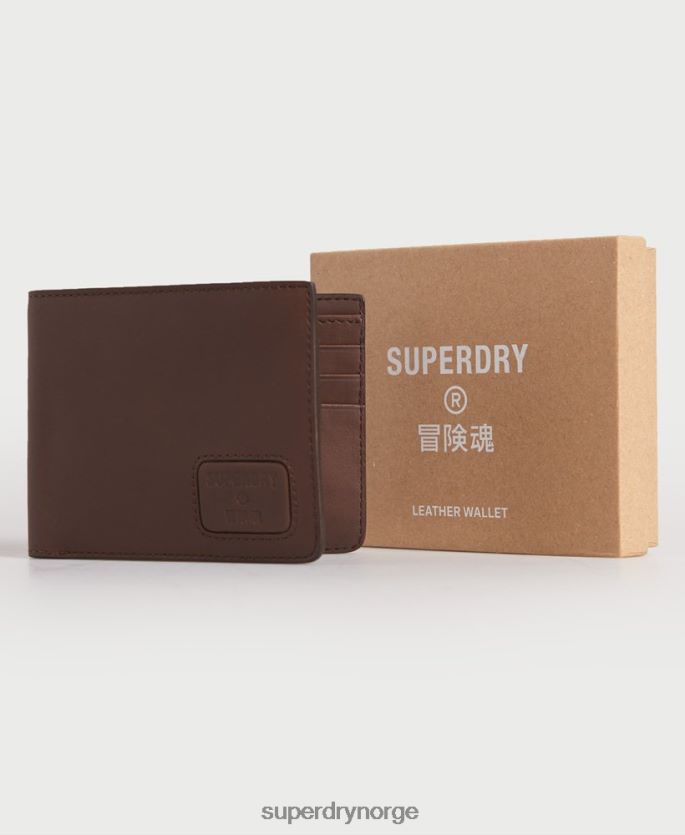 Superdry brun tilbehør 86P46D1851 nyc bifold skinn lommebok menn