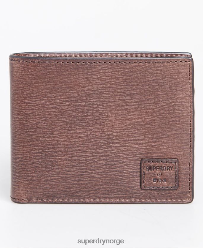 Superdry brun tilbehør 86P46D6429 Benson bi-fold lommebok i eske menn