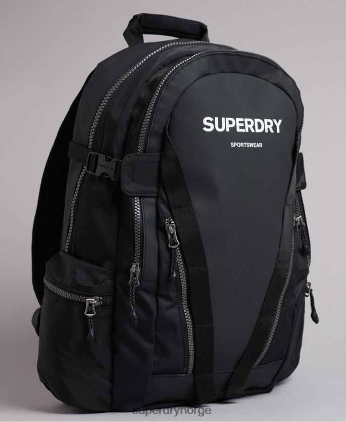 Superdry svart tilbehør 86P46D1619 fjelltarp grafisk ryggsekk menn