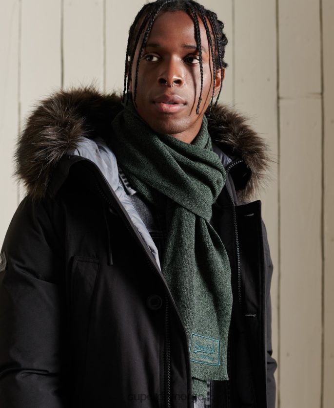 Superdry grønn tilbehør 86P46D1879 klassisk vintage skjerf med logo menn