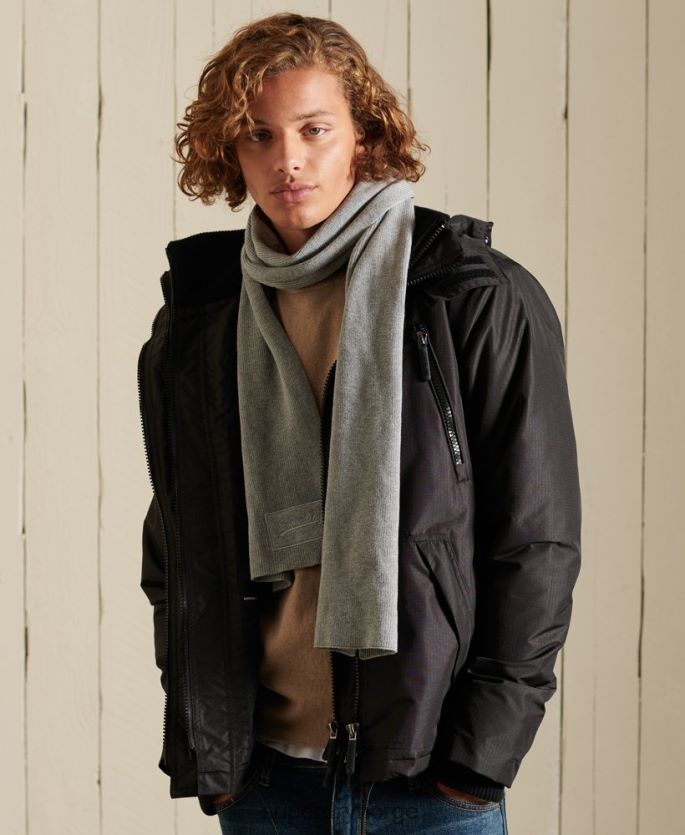 Superdry lysegrå tilbehør 86P46D6412 klassisk vintage skjerf med logo menn