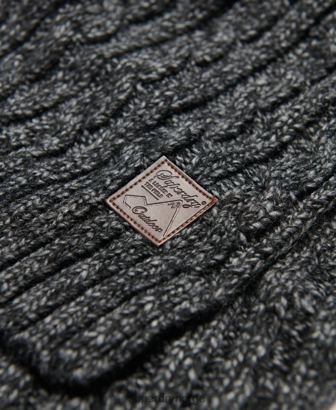 Superdry mørk grå tilbehør 86P46D1816 tråler kabel skjerf menn