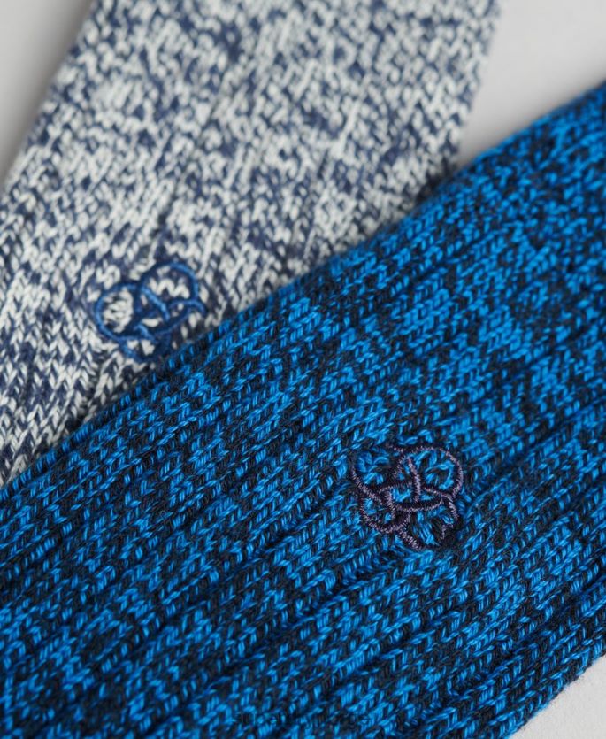 Superdry blå tilbehør 86P46D1756 organisk bomullssokkpakke menn