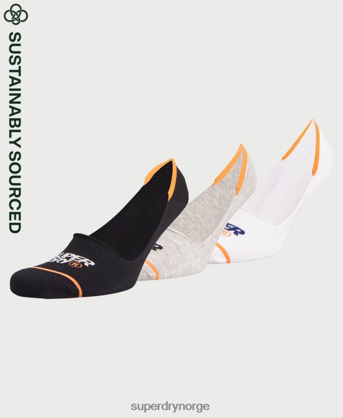 Superdry hvit tilbehør 86P46D1854 organisk bomull no show treningssokker menn