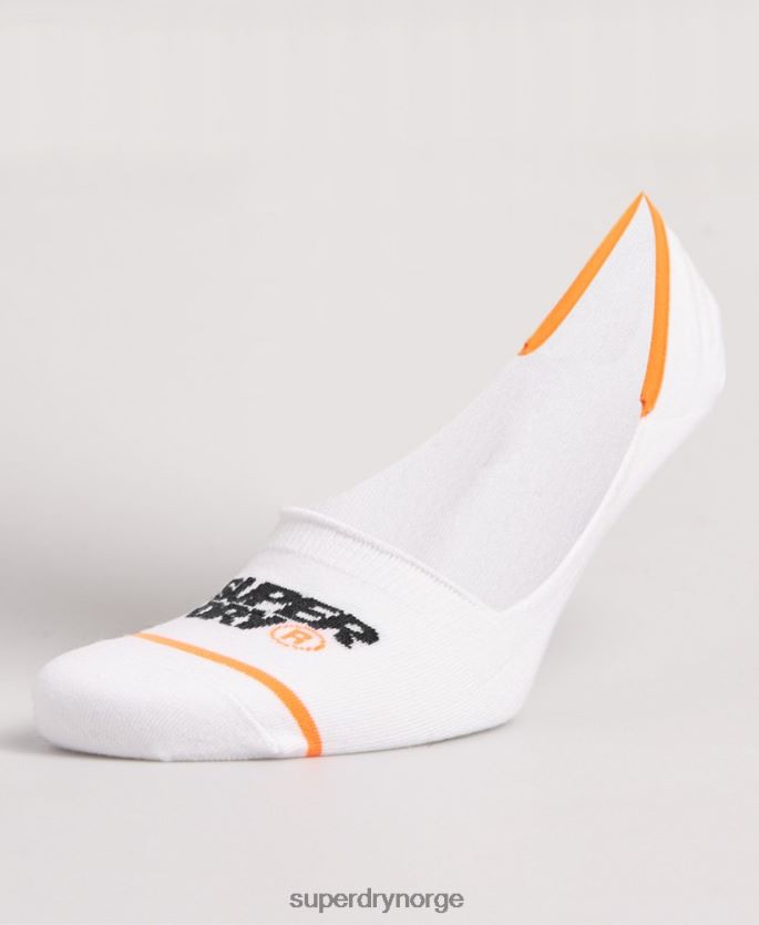 Superdry hvit tilbehør 86P46D1854 organisk bomull no show treningssokker menn
